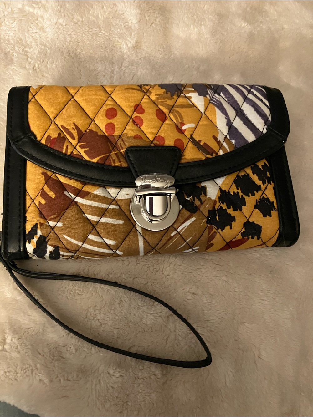 New TurnLock Wallet wristlet pattern is painted feathers